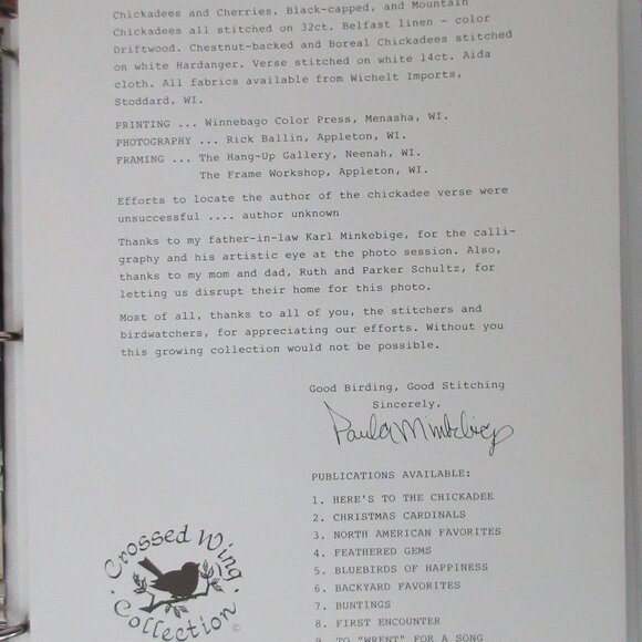 crossed wing collection "Here's to the Chickadee" No. 1 cross stitch - Picture 2 of 3